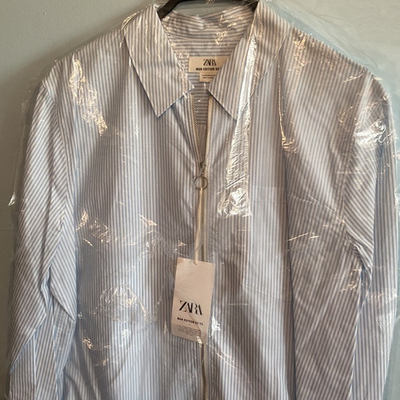 Zara Striped Limited Edition bomber jacket shirt - Picture 1 of 4